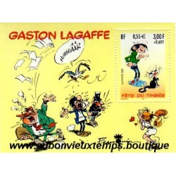 BLOC TIMBRES GASTON LAGAFFE 2001 0.55€ 3.00F+0.60F