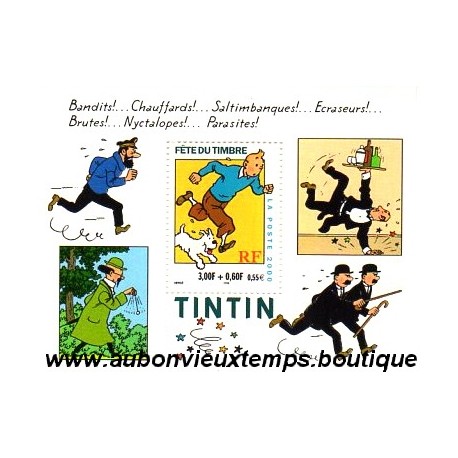 BLOC TIMBRES TINTIN 2000 0.55€ 3.00F+0.60F