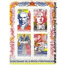 BLOC TIMBRES BICENTENAIRE de la REVOLUTION 1990 2.50F 