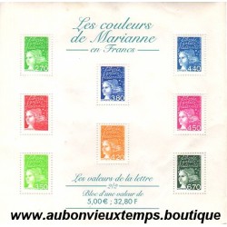 BLOC TIMBRES Les COULEURS de MARIANNE 2001 32.80F 5.00€
