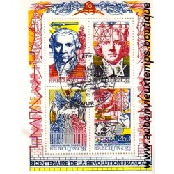 BLOC TIMBRES BICENTENAIRE de la REVOLUTION 1990 2.50F 