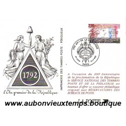 CARTE POSTALE BICENTENAIRE de L'AN PREMIER de la REPUBLIQUE - 1792 1992