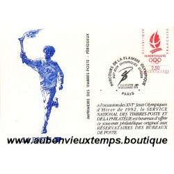 CARTE POSTALE XVIè JEUX OLYMPIQUES d'HIVER 1992 ALBERTVILLE