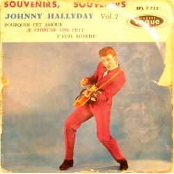 45T SOUVENIRS SOUVENIRS - VOGUE EPL 7755 - JUIN 1960 - JOHNNY HALLYDAY