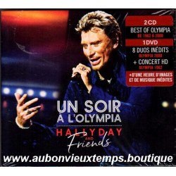 COFFRET 2 CD et DVD HALLYDAY and FRIENDS Un SOIR à l'OLYMPIA - UNIVERSAL - 2019