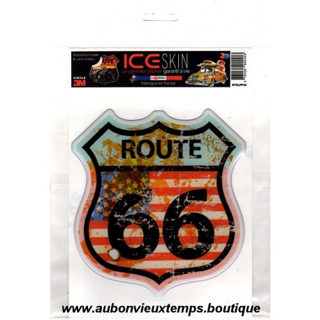 ICE SKIN - STICKER en RESINE sur VINYLE 3M - VINTAGE ROUTE 66 Réf : DTXLPP34