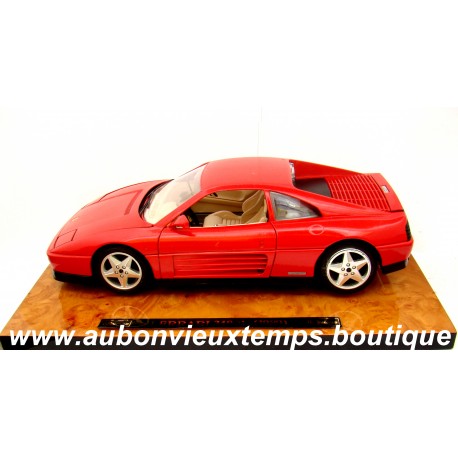 BBURAGO 1/18 FERRARI 348 TB 1989 - EXCLUSIVE COLLECTION Réf : 3739 SOCLE en BOIS de RONCE