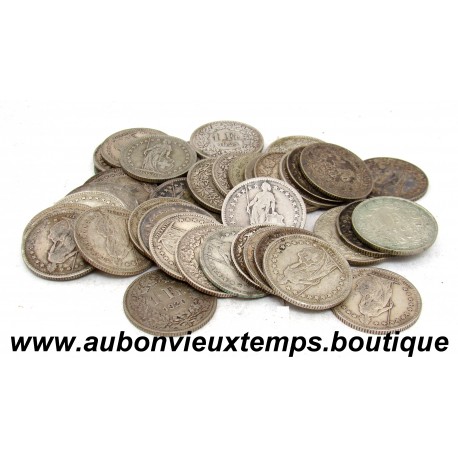 LOT 40 MONNAIES de 1 FRANC Argent 835 ‰ SUISSE