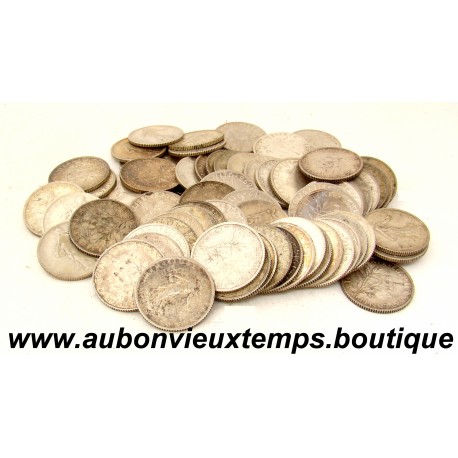 LOT 50 MONNAIES de 1 FRANC Argent 835 ‰ SEMEUSE