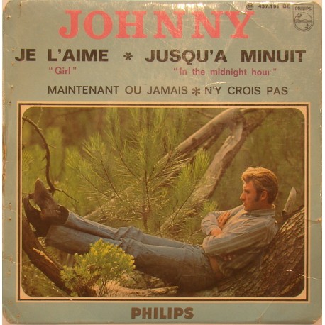 45T JE L'AIME - PHILIPS 437 191 - FEVRIER 1966 - JOHNNY HALLYDAY