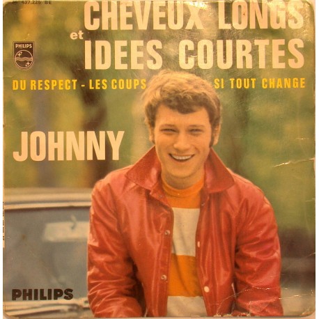 45T CHEVEUX LONGS ET IDEES COURTES - PHILIPS 437 228 - 1966 - JOHNNY HALLYDAY