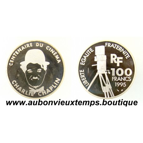 ESSAI 100 FRANCS Argent 900 ‰ BE 1995 - CHARLIE CHAPLIN - CENTENAIRE du CINEMA