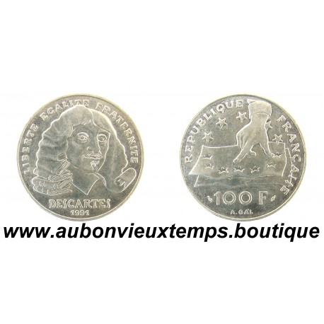 100 FRANCS Argent 900 ‰ 1991 DESCARTES