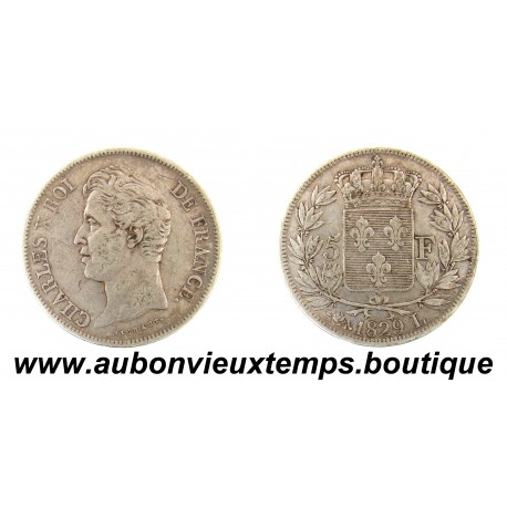 5 FRANCS Argent 900 ‰ 1829 L CHARLES X 