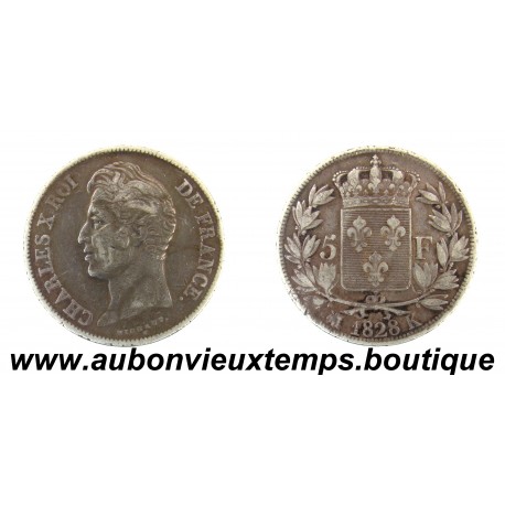 5 FRANCS Argent 900 ‰ 1828 K CHARLES X 