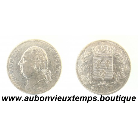 5 FRANCS Argent 900 ‰ 1816 A - LOUIS XVIII