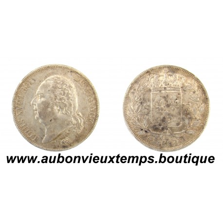 5 FRANCS Argent 900 ‰ 1822 A - LOUIS XVIII