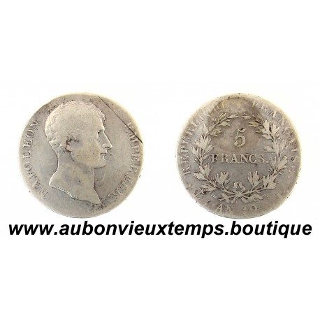 5 FRANCS Argent 900 ‰ AN 12 T - NAPOLEON 1er