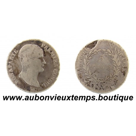 5 FRANCS Argent 900 ‰ AN 12 K - NAPOLEON 1er