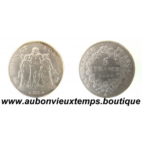 5 FRANCS Argent 900 ‰ AN 5/4 A - UNION et FORCE - DESSERREE