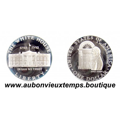 DOLLAR Argent 900 ‰ BE 1992 W The WHITE HOUSE - JAMES HOBAN