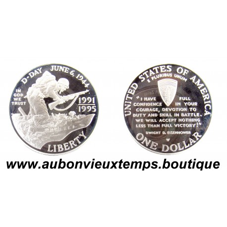 DOLLAR Argent 900 ‰ BE 1995 W D-DAY JUNE 6 1944 LIBERTY