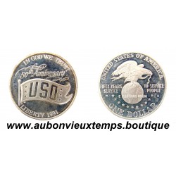 DOLLAR Argent 900 ‰ BE 1991 S USO 50ème ANNIVERSARY