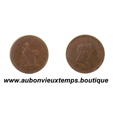 FARTHING Bronze ND ( 1820 – 1830 ) COLUMBIA – GRANDE BRETAGNE