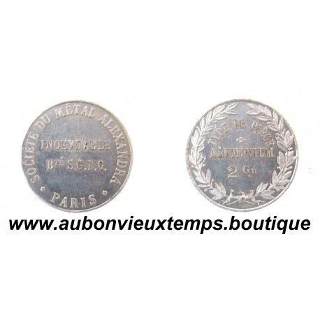 ESSAI 2 GRAMMES ( module de 5 CENTIMES ) Alu ND ( 1878 ) S.M. ALEXANDRA