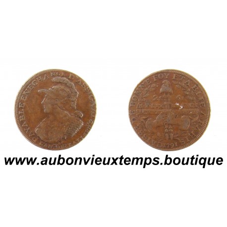 2 SOLS 6 DENIERS CAISSE DE BONNE FOY 1791