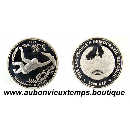 1000 KIP OZ Argent 999‰ 1996 GIBBON NOIR - LAOS