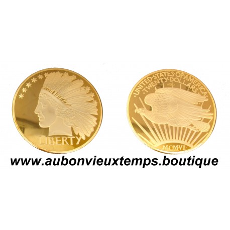 MEDAILLE Flan Bruni MCMVII ( 1907 ) TWENTY DOLLARS - LIBERTY - USA