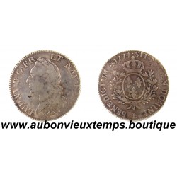 ECU Argent 1774 L LOUIS XV à la VIEILLE TETE
