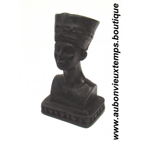 BUSTE DEESSE EGYPTIENNE NEFERTITI en ROCHE BASALTIQUE 