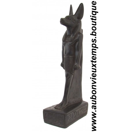 STATUETTE DIEU EGYPTIEN ANUBIS en ROCHE BASALTIQUE