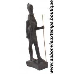 STATUETTE DIEU EGYPTIEN HORUS en ROCHE BASALTIQUE