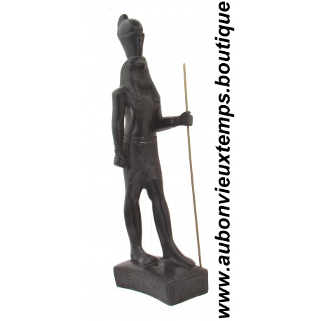 STATUETTE DIEU EGYPTIEN HORUS en ROCHE BASALTIQUE