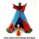 STARLUX FIGURINE INDIEN avec son TEPEE - DECOR FAR WEST - SERIE INDIEN
