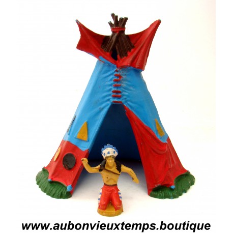 STARLUX FIGURINE INDIEN avec son TEPEE - DECOR FAR WEST - SERIE INDIEN