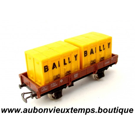 JOUEF 1/87 WAGON PLAT Joh 104568 - PORTE CONTENEURS BAILLY Réf : 6452