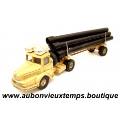 DINKY SUPERTOYS 1/43 TRACTEUR UNIC SAHARIEN avec SEMI-REMORQUE PORTE TUBES PIPE-LINE Réf : 893