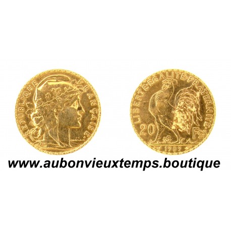20 FRANCS OR 900 ‰ 1909 COQ