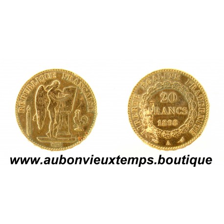20 FRANCS OR 900 ‰ 1898 A GENIE