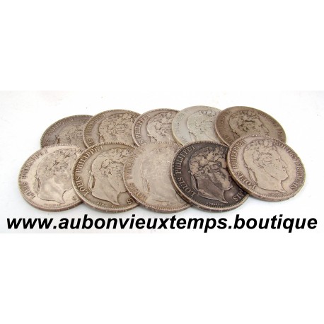 LOT 10 MONNAIES de 5 FRANCS Argent 900 ‰ - FRANCE