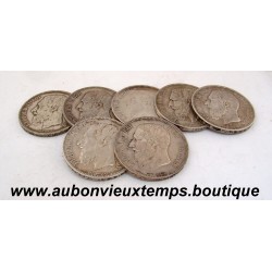 LOT 7 MONNAIES de 5 FRANCS Argent 900 ‰ - BELGIQUE