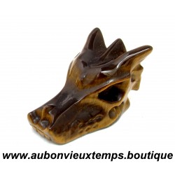 TETE de DRAGON en PIERRE NATURELLE : OEIL de TIGRE