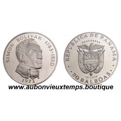 20 BALBOAS ARGENT BE 1973 PANAMA