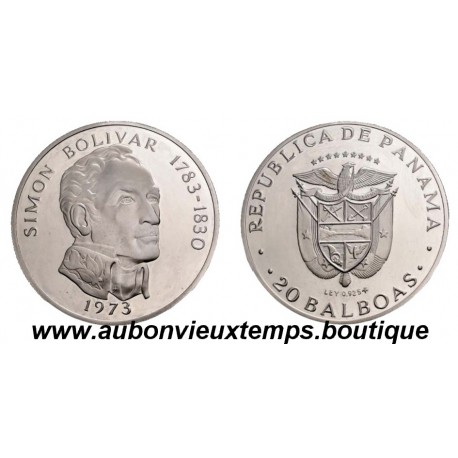 20 BALBOAS ARGENT BE 1973 PANAMA
