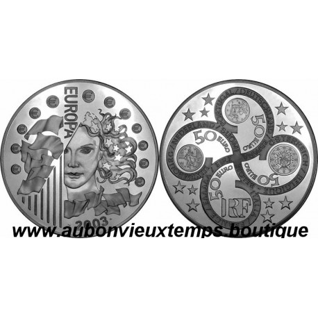 COFFRET 50€ EUROPA ARGENT 2003 BE - 1er ANNIVERSAIRE EURO