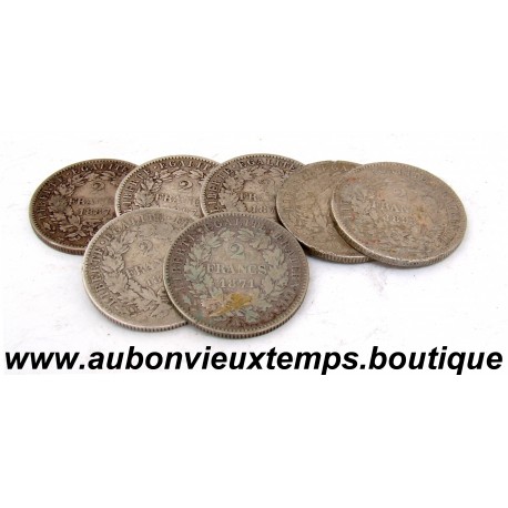 LOT 7 MONNAIES de 2 FRANCS Argent 835 ‰ - FRANCE